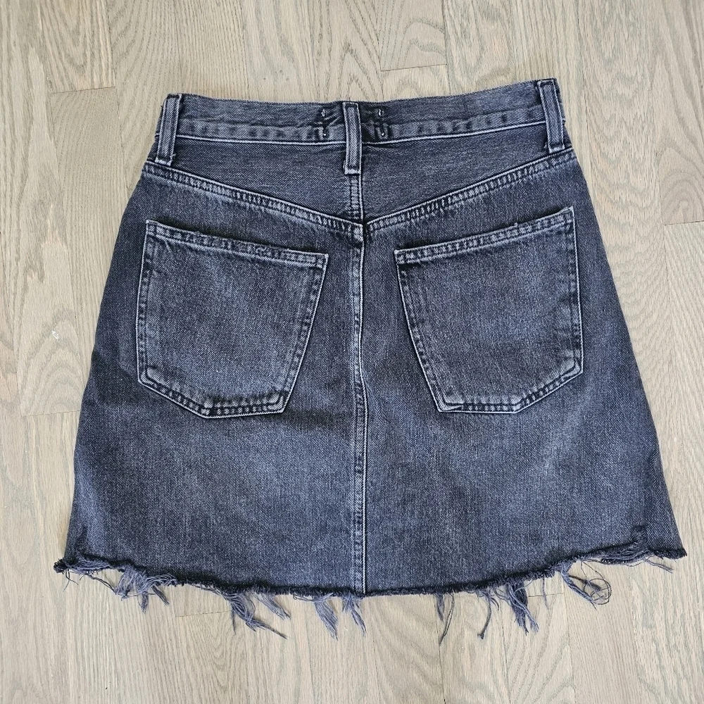 AGOLDE Criss Cross Mini Skirt Black Denim Size 25